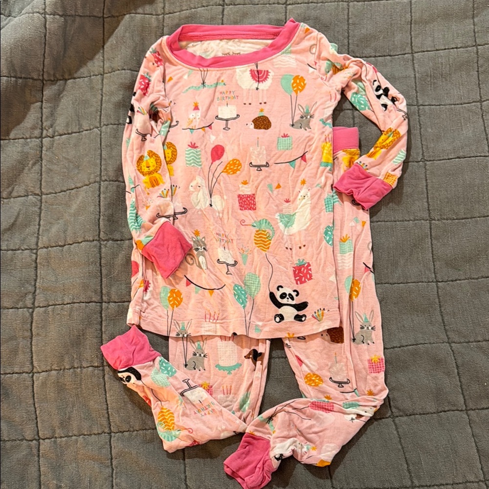 Little Sleepies Pink Party Animals Two Piece Pajama Set